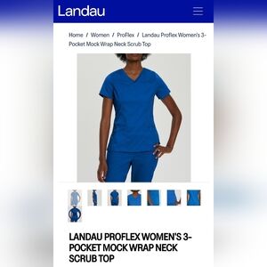 Landau Proflex Women's 3-Pocket Mock Wrap Neck Scrub Top